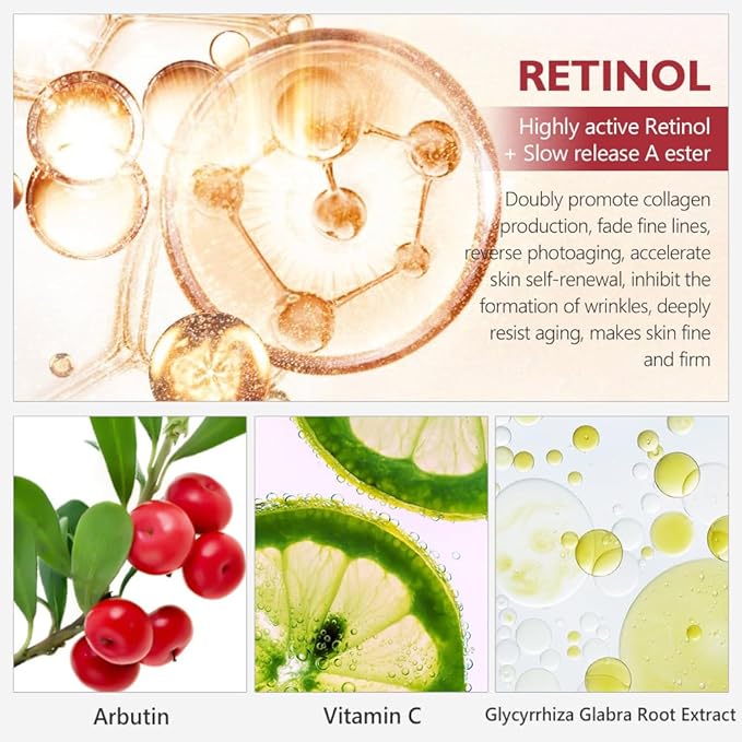 Retinol Eye Cream, Anti-Aging with Vitamin C & Ceramide for Dark Circles, Wrinkles & Fine Lines, Crow’s Feet, 0.7 fl.oz