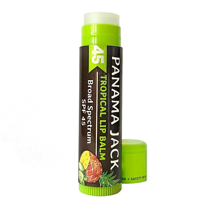 Panama Jack Sunscreen Lip Balm - SPF 45, Flavor Pack, Broad Spectrum UVA-UVB Sunscreen Protection, Prevents & Soothes Dry, Chapped Lips (Mango/Tropical)