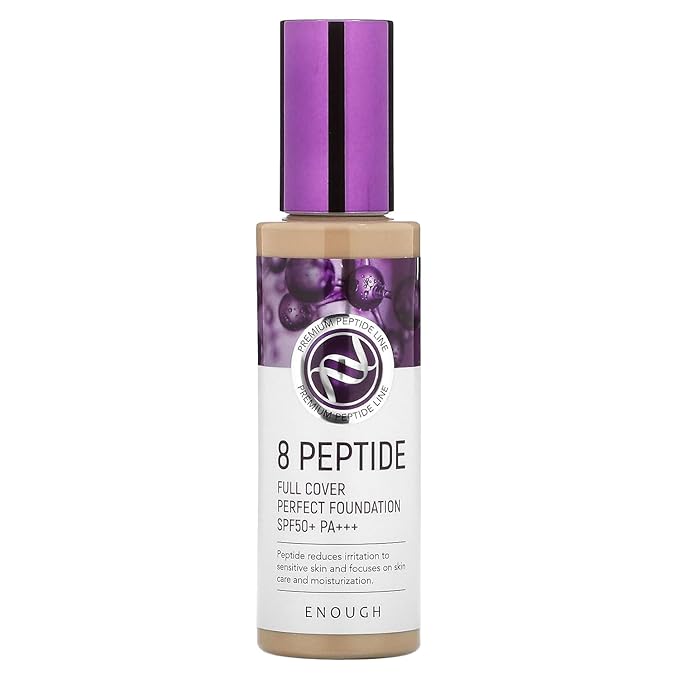 Enough 8 Peptide, Full Cover Perfect Foundation, SPF 50+ PA+++, 23, 3.53 oz (100 g)