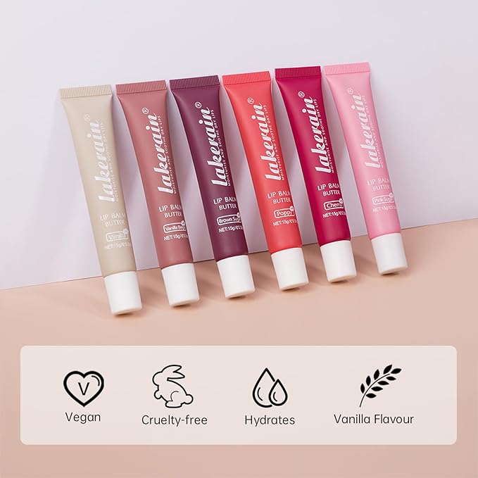 Moisturizing Lip Balm Butter for Dry Cracked Lips,Day/Night Hydrating Lip Mask, Ultra-Nourishing Lip Care Moisturizer for Soft, Smooth and Supple Lips (Cherry)