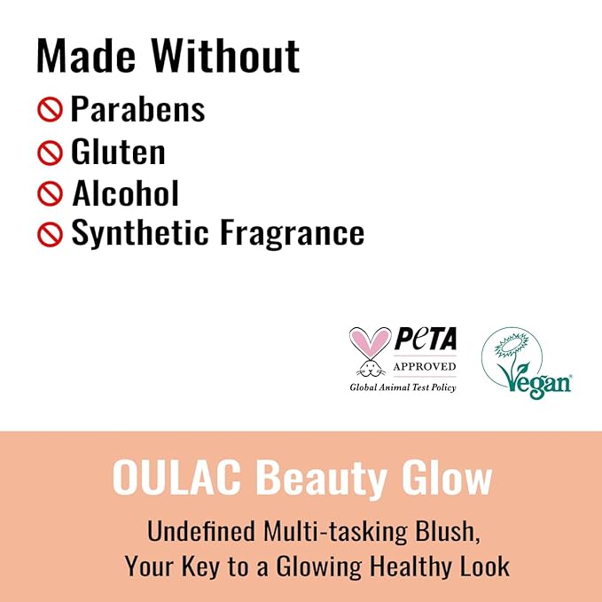 Oulac Luminisers Blush Face & Eyeshadow 2 in 1 Glow,Brighten Skin As Highlighter Makeup, Shimmer Blusher,Buildable and Vegan Cosmetics,4.8g F14 Blue Moon
