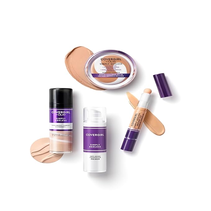 COVERGIRL COVERGIRL & olay simply ageless 3-in-1 liquid foundation, nude beige, pack of 2, 1 Ounce