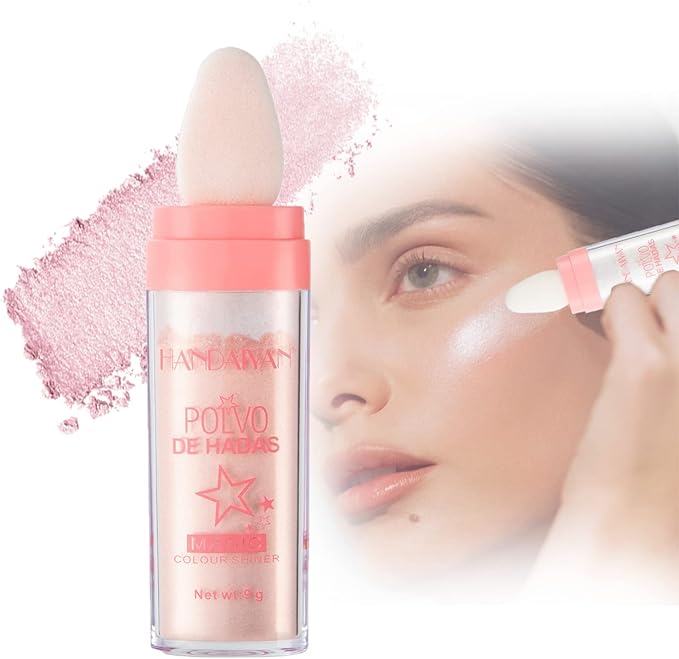 Polvo De Hadas - Body Glitter Highlighter Powder Fairy Stick for Makeup Shimmer and Shine High Gloss Blush Contour Powder Makeup - 3 Colors Sparkle Patting Powder For Hair Face Eyes Body