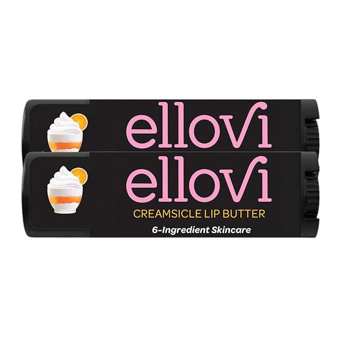 Natural Lip Butter Lip Balm - Creamsicle - Pure Enough to Eat - Made With Just 6 Vegan Ingredients - 100% Natural & Organic Moisturizing Lip Care for All Day Hydration (2-Pack)