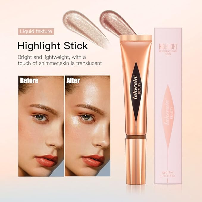 Liquid Highlighter Beauty Stick, Highlighter Makeup, Highlighter Wand,Liquid Beauty Stick With Cushion Applicator For Highlighter, Natural Matte FinIsh Makeup For Women(04#)