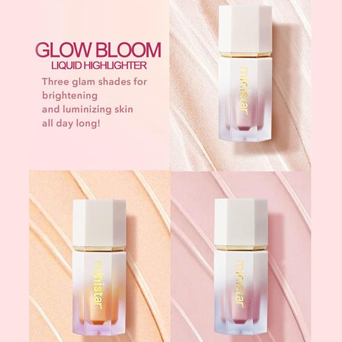 Liquid Highlighter Makeup, Long Lasting Liquid Luminizer for Glowing Skin Waterproof Smooth Glitter Highlight Face Illuminator Cream Contour Stick Body Shimmer Liquid Bronzer (#02 STARLIGHT)