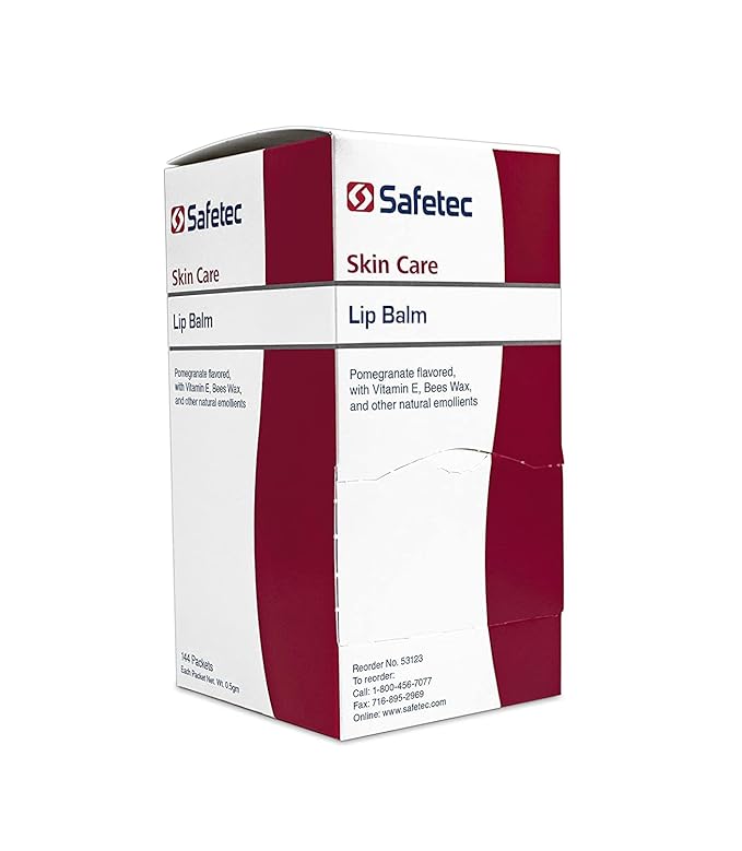 Safetec Lip Balm 53123 Pomegranate Flavored, One color, 144 Count