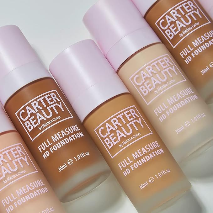 Carter Beauty Full Measure HD Foundation - Lightweight, Full Coverage Matte Formula - Water-Based, Super Soft Skin Perfector - Vegan And Cruelty Free, Paraben And Sulfate Free - Truffle - 1.01 OZ