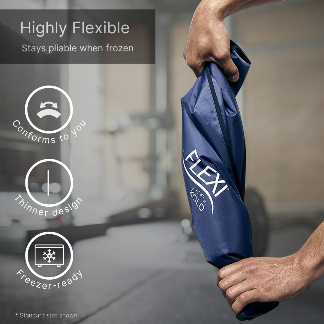 FlexiKold Extra Large Gel Soft Flexible Ice Pack for Injuries – Ice Compress, Ice Pad, & Flat Ice Wrap for Post Surgery for Injuries of Shoulder, HIPS & Full Back – XL – Oversize 13” x 21.5”