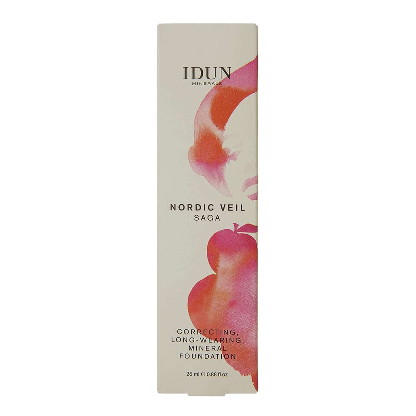 Liquid Foundation Nordic Veil, Saga, Full Coverage, Long Lasting, Matte Finish for Normal to Oily Skin, Purified Minerals, Safe for Sensitive Skin, Light Neutral, 0.88 Oz