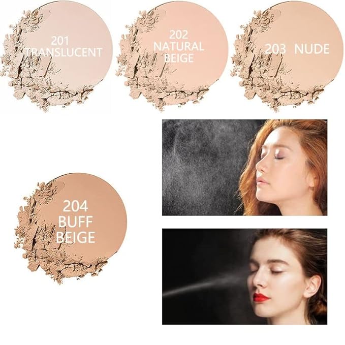 2 Pack PHOERA Matte Face Powder, Control Oil Brighten Skin Color Full Coverage Flawless Face Setting Loose Powder。208 - Espresso