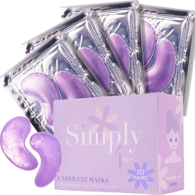 Under Eye Masks (20 Pairs) Collagen & Hyaluronic Acid - Reduce Wrinkles, Dark Circles, Puffy Eyes, Bags, Anti Aging Patches & Face Moisturizer Sensitive Skin Safe- Mothers Day