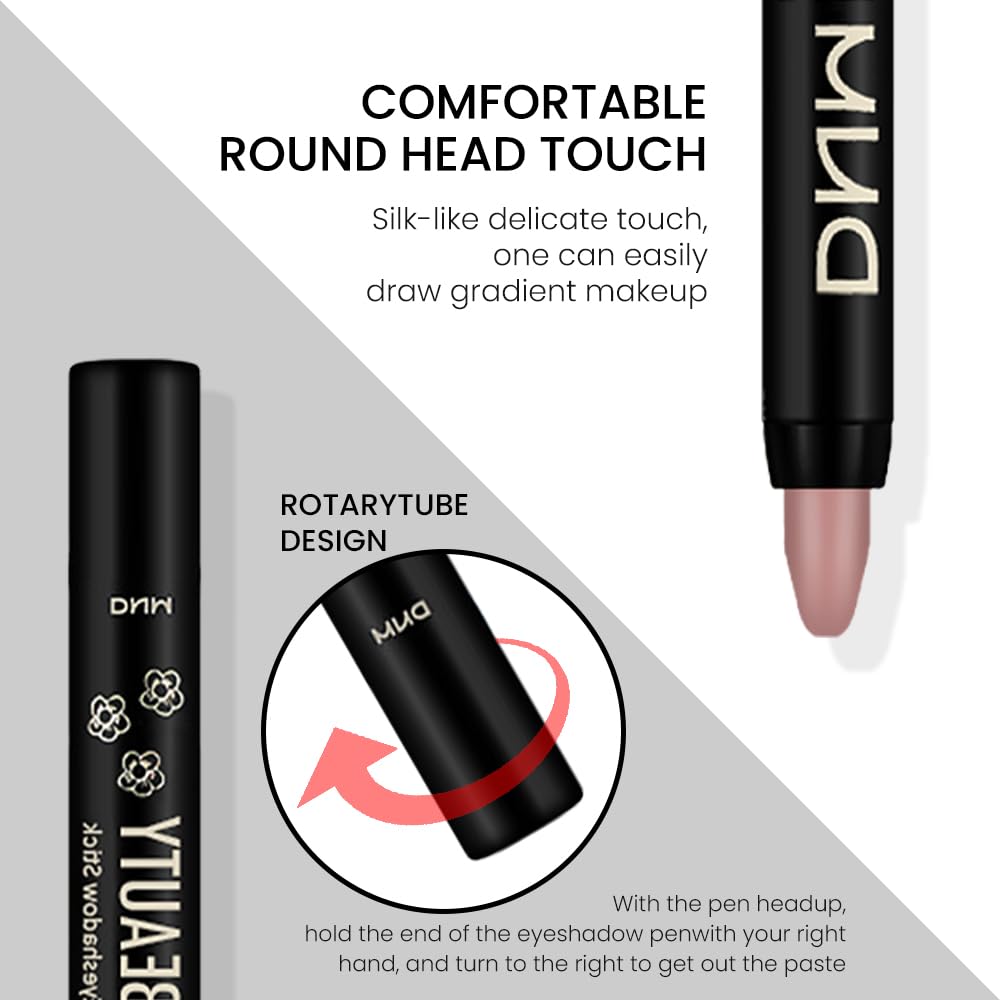 evpct Putty Matte Cream Eye Shadow Brightener Sticks Set for Eyes, Putty Matte Pencil Eye shadow Applicator Stick Pen Palette Makeup Waterproof sombras en crema para ojos 23#