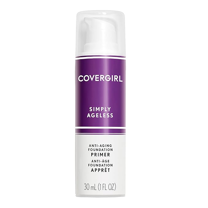 COVERGIRL+OLAY Simply Ageless 3-in-1 Liquid Foundation, Classic Ivory & Simply Ageless Makeup Primer, 1 Fl Oz, Pack of 1