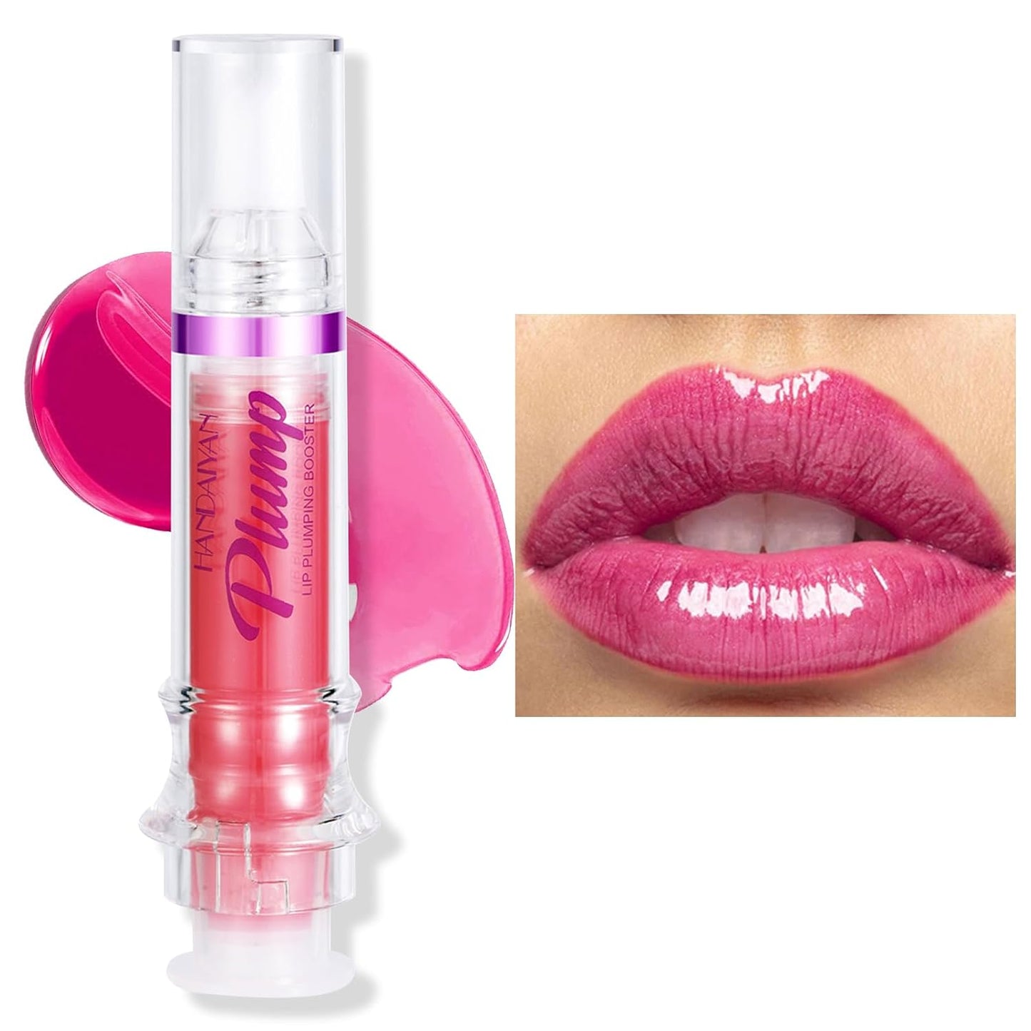 Erinde Lip Plumper Gloss, Natural Spicy Lip Plumping Booster Lip Plumping Oil, Ultra-Hydrating & Nourishing Plump Lip Plumper, Glossy Finish Fuller Lip Plumping Lip Gloss for Women Girls, 03#