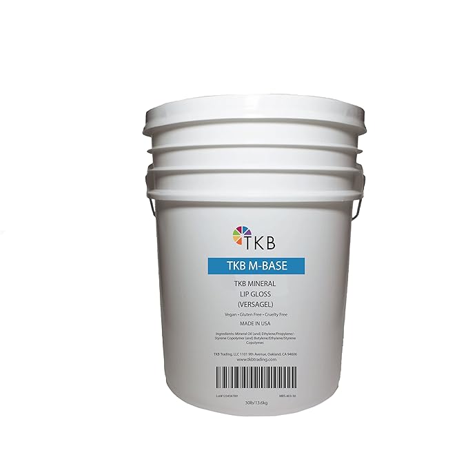 TKB Mineral Lip Gloss (M-Base) | Clear Versagel Base for DIY Lip Gloss, Made in USA (30lb (13.6kg))