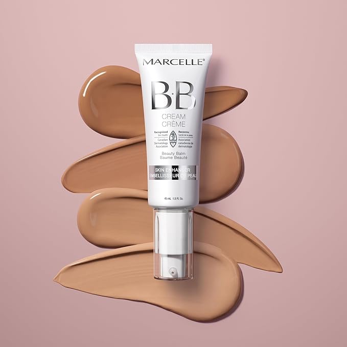 Marcelle BB Cream Beauty Balm, Light to Medium, Tinted Moisturizer, Skin Enhancer, Lightweight, Hydrating, Hypoallergenic, Non-Comedogenic, Fragrance-Free, Paraben-Free, Oil-Free, Cruelty-Free, 45 mL
