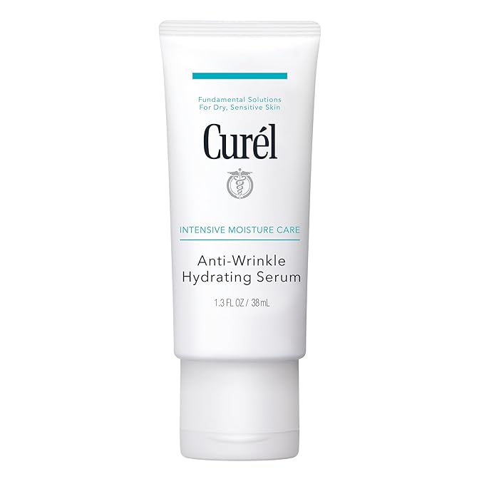 Curel Japanese Skin Care, Anti-Wrinkle Hydrating Serum, Lightweight Serum, Fragrance Free & Colorant Free, For Sensitive Skin, 1.3 Oz