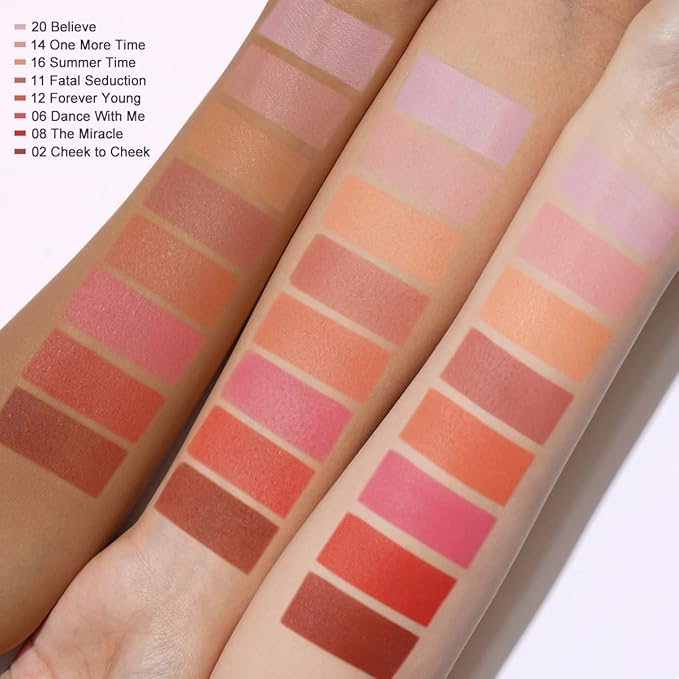 OULAC Blush Makeup Fair Skin| Highly Pigmented Powery Blush| Natural Matte Glow| Shape & Highlight Face| Cruelty-Free Blush with Rose Oil| 4.8g 16 Summer Time
