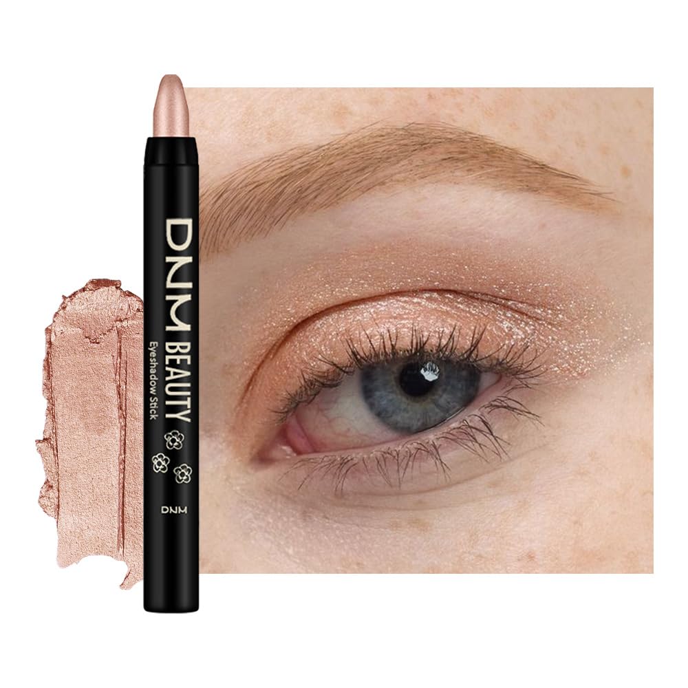 evpct Champagne Shimmer Cream Eye Shadow Sticks Brightener Pencils for Women, Metallic Champagne Eyeshadow Applicator Stick Pen Waterproof, Blendable Crease-Proof Stick Eyeshadow Shimmer Eye Makeup 74