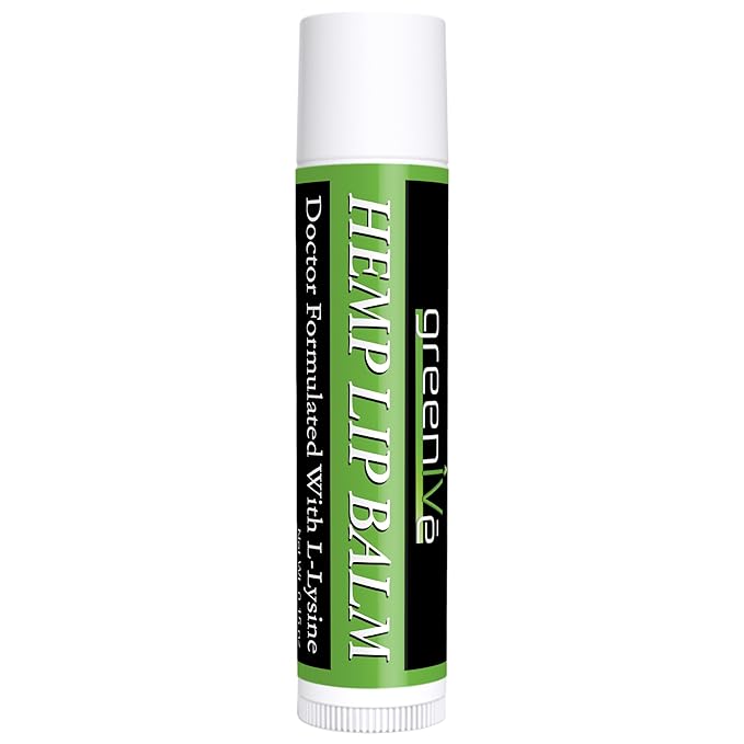 GreenIVe Hemp Lip Balm, Vegan, Omegas 3 & 6, Vitamin E, L-Lysine, Hydrating Handcrafted (1)