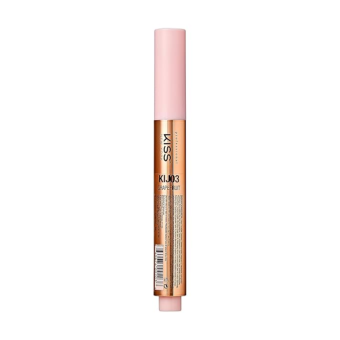 KISS NEW YORK Professional Melting Jelly Lip Balm, High Shine & Moisturizing Lip Stick, Long Lasting, Plumping Effect Look, Non-Sticky & Not Cakey, Easy Application & Natural Coverage (Grapefruit)