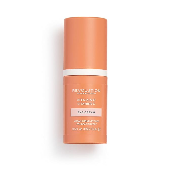 Revolution Skincare Vitamin C Brightening Eye Cream, Reduce Dark Circles, Illuminate & Hydrate The Under Eye,Vegan & Cruelty Free, 0.5fl.oz/15ml