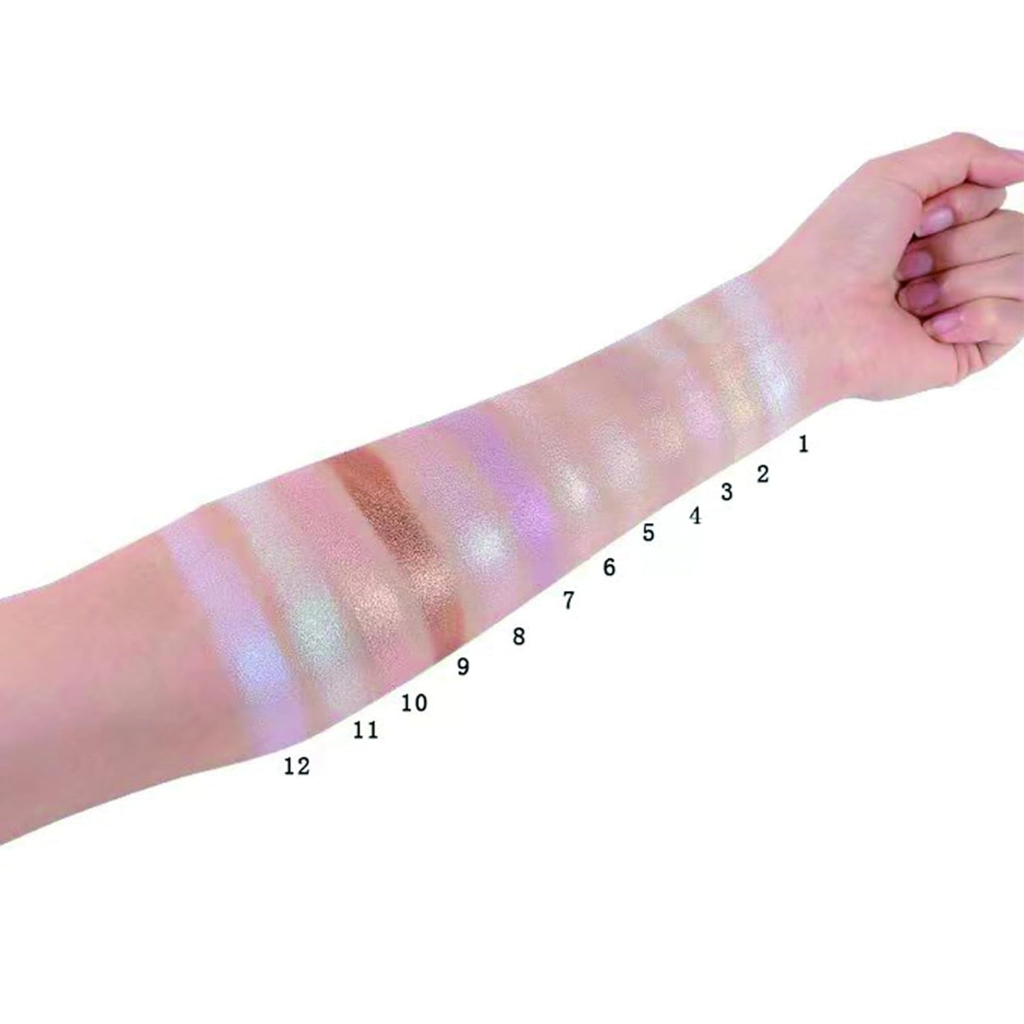 Face Highlighter Powder Palette, Glossy Glitter Illuminator Powder, Shimmer Shades for Face Highlighter Makeup, Highly Pigmented Natural Shiny Highlight Makeup Illuminator Highlighter 4