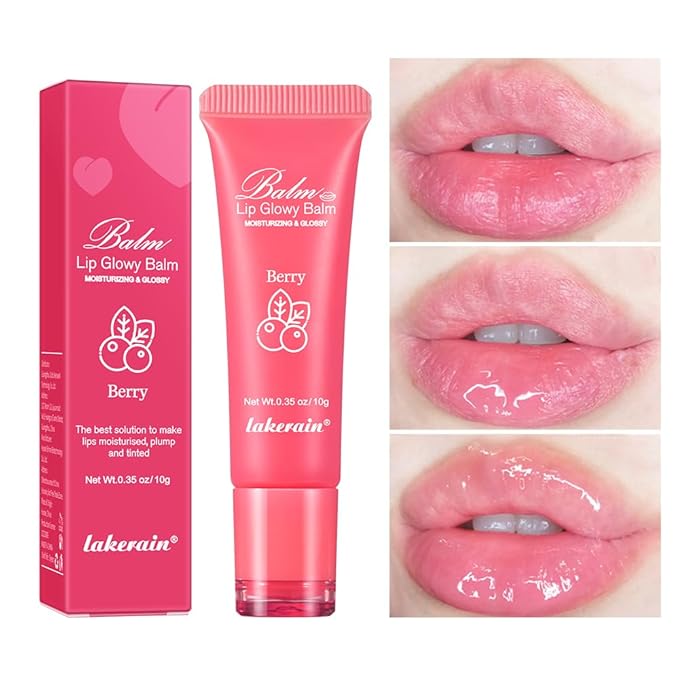 Hydrating Lip Butter Balm for a Glossy Finish and Lip Glow - Lip Glowy Balm with Summer-worthy Fragrance | Vegan Lip Care (#2-Berry)