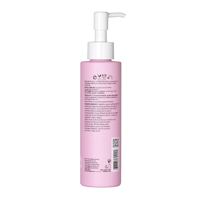 Pacifica Vegan Collagen Body Oil - Moisturizing, Hydrating Massage for Dry Skin, Soft & Radiant Glow, Jasmine Scent, 4 fl oz