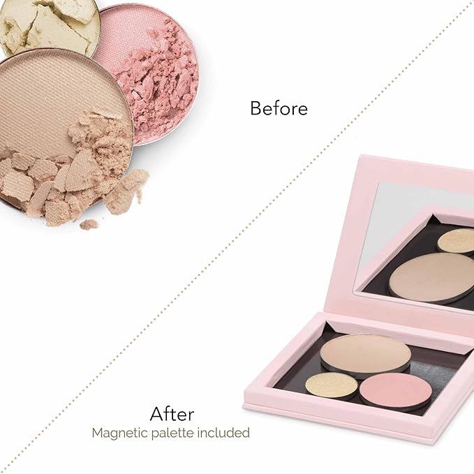 FIXY Makeup Repair Kit - Repressing tool for Eyeshadows, Blush & Highlighter or Depot | Organize Makeup Pans in Makeup Palette with Mirror | Makeup Artist Must Haves