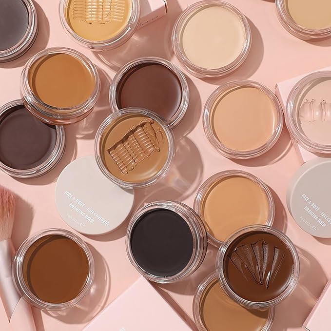Kaely Cream Pot Concealer Full Coverage Set,Conceal Brighten Dark Circles,under Eye Brightener Color Correcting Concealer,Waterproof Foundation Palette with Brush,corrector de ojeras,Vegan Makeup,03