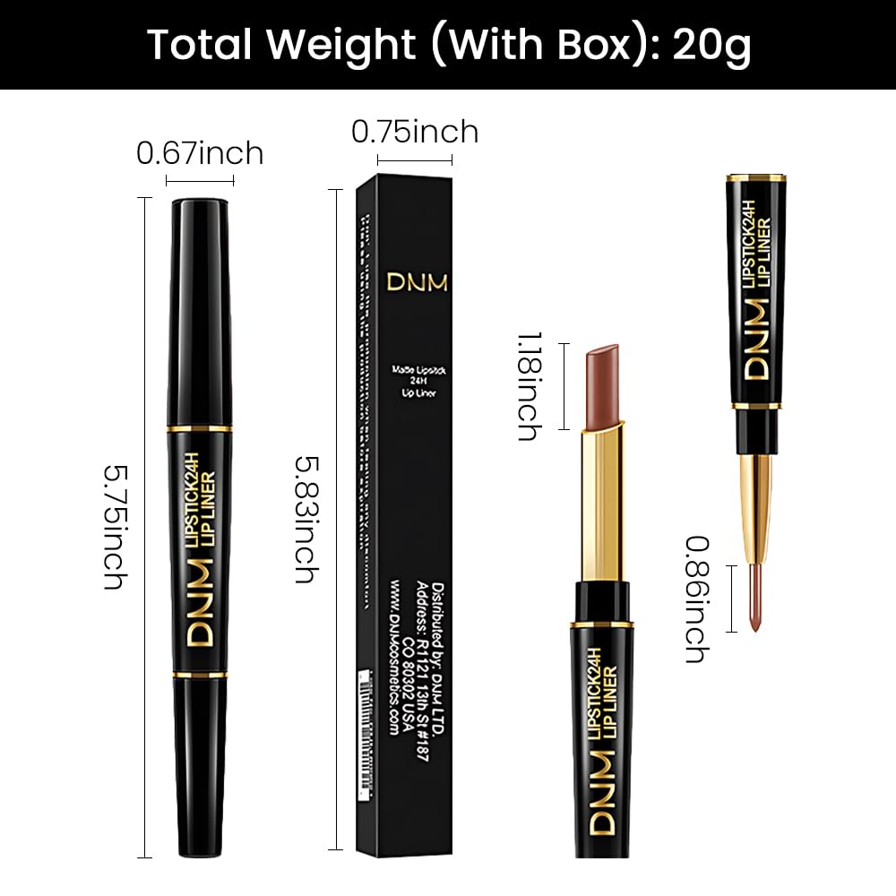 Kaely 2-in-1 Light Nude Brown Matte Lip Liner & Lipstick Combo Set Kit for Women, Magic Neutral Lipstick 24 Hours Original Lips Liner Pencil Stain Gloss Makeup Long Lasting Waterproof 37