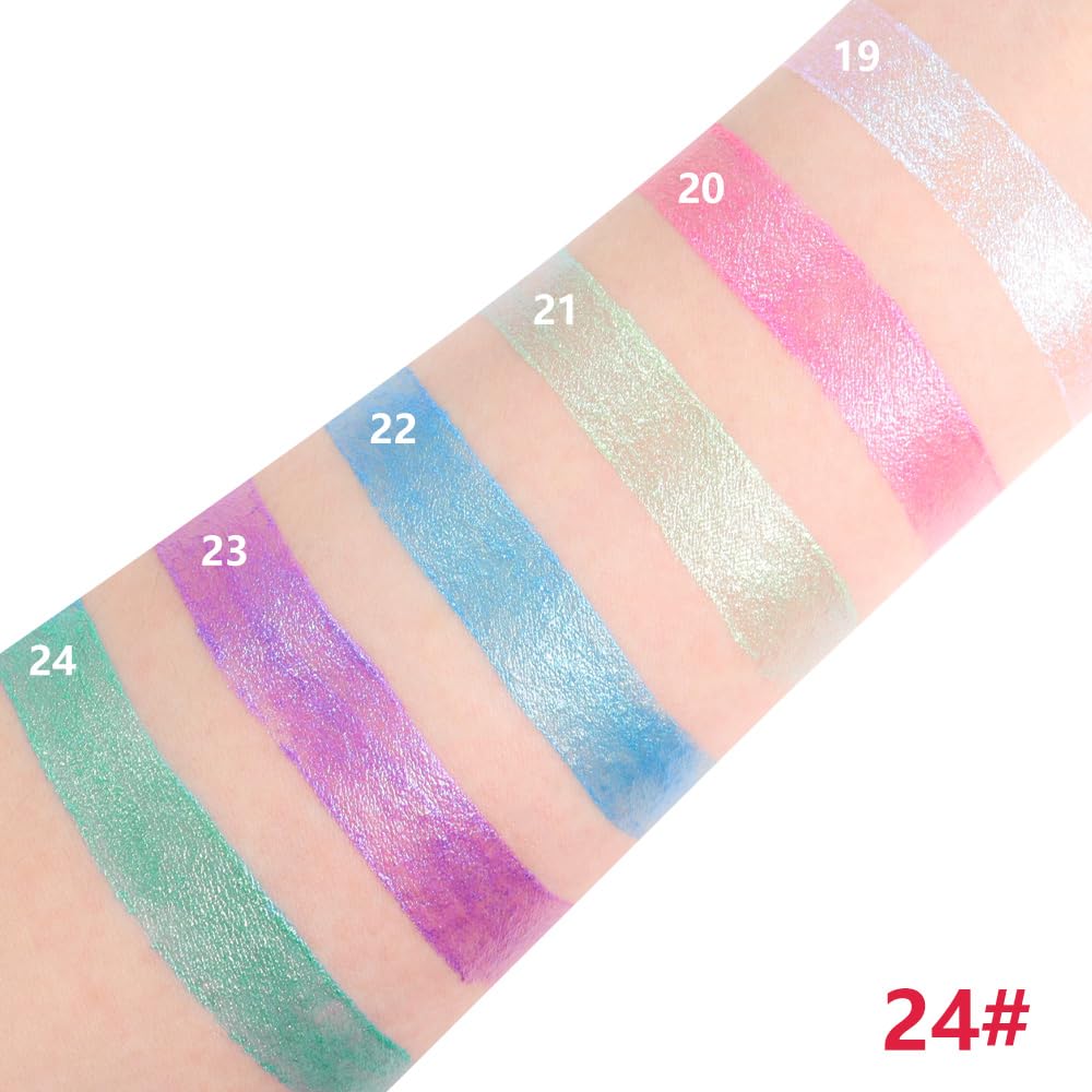 Yellow Green Shimmer Cream Eye Shadow Stick Makeup for Women, Lime Green Shimmer Matte Eye Shadow Brightener Stick for Eyes, Waterproof Eyeshadow Pencil Applicator Blendable for Eye Highlight 21