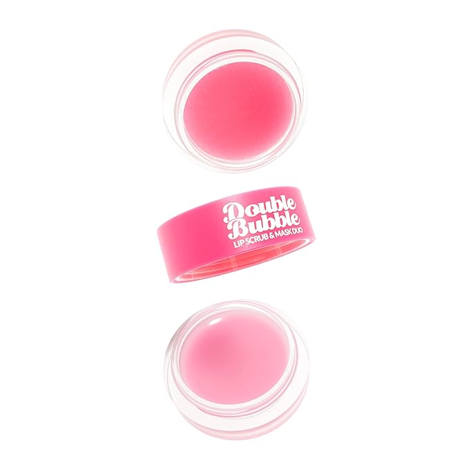 Beauty Bundle Lip Care AmorUs Double Bubble Lip Mask & Scrub Duo For Dry/Chapped/Cracked Lips Lip Exfoliant Promotes Healing & Collagen Lip Mask