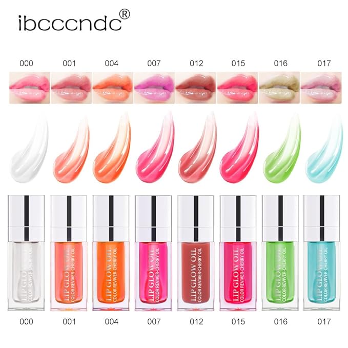 Moisturizing Lip Oil,No-Sticky Lip Gloss Lip Balm Lip Care,Fruit Flavoured Lip Oil For Dry Lip's Moisturizing Hydrating And Nourishing (016#GREEN APPLE) 0.2 OZ