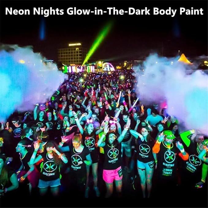 Go Ho Neon Purple Body Paint Washable(2.37oz,70ml),under UV Blacklight Neon Face Paint,Water Based Neon Fluorescent Purple Face Paint for Adults Children SFX Cosplay Costumes Halloween Makeup