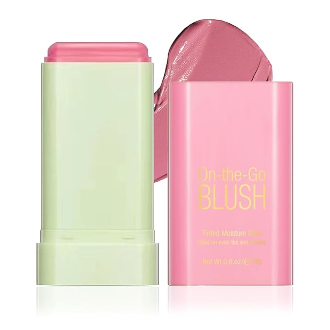 Multi-Use Cream Blush Stick,Soft Smooth Makeup Blush Stick for Cheeks Lips & Face,Waterproof Long Lasting Blendable Lightweight Face Blush Stick Matte Makeup for All Skin Types