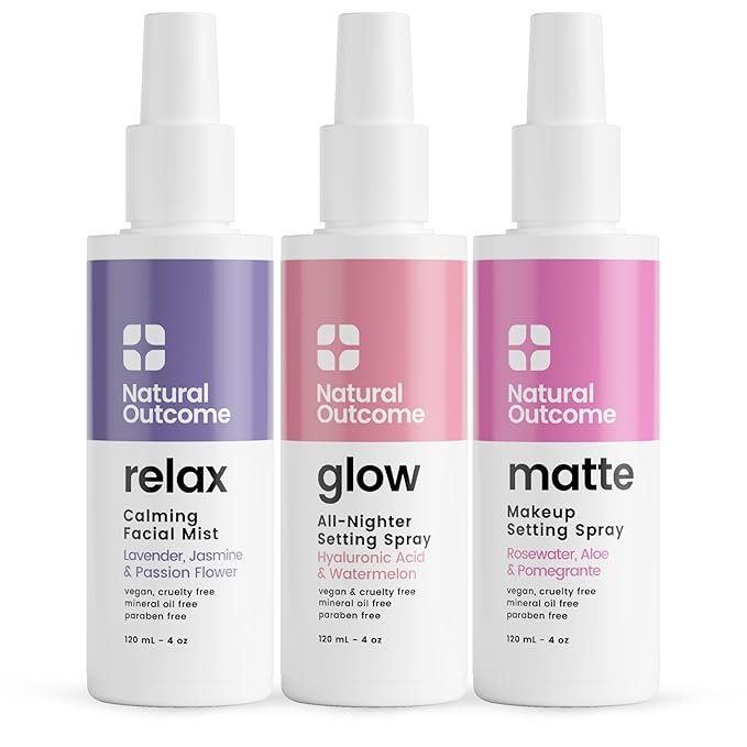 Face Mist Trio Collection – Hydrating Facial Mist Spray for Glowing Skin – Rosewater, Lavender & Hyaluronic Acid – Makeup Setting & Refreshing Face Spray Mist