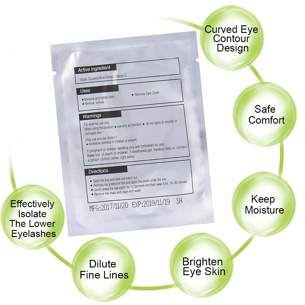 110 Pairs Eyelash Extension Gel Patches Kit, Lash Extension Lint Free Under Hydrogel Eye Mask Pads Beauty Tool with Transparent Cosmetic Bag