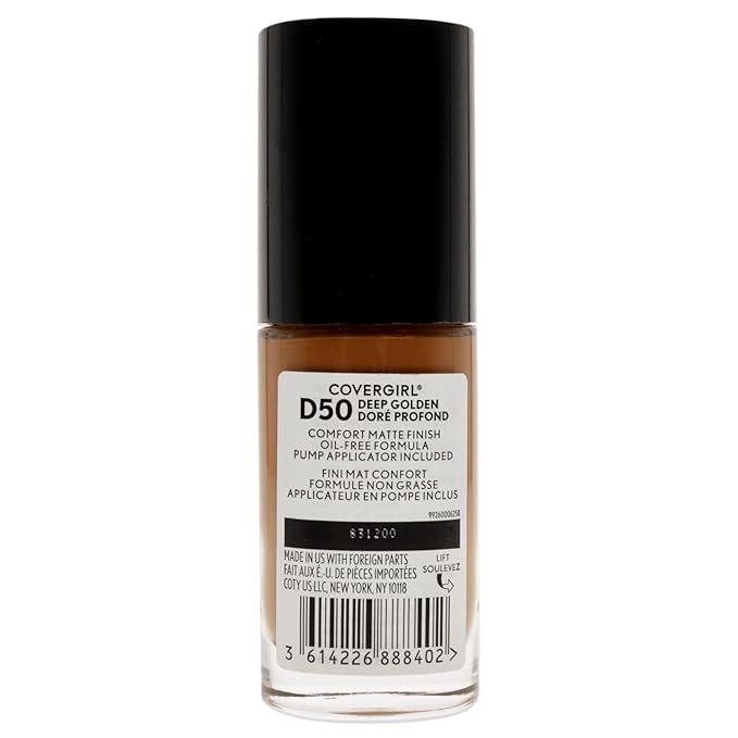 COVERGIRL Trublend Matte Made Liquid Foundation, D50 Deep Golden, 1.01 Fl Oz, 2 Count