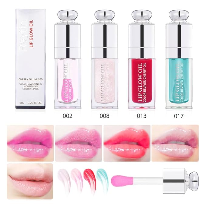 Moisturizing Lip Oil,No-Sticky Gloss Balm Care,Fruit Flavoured Oil for Dry Lip's Hydrating and Nourishing (008#Sakura) 0.2 OZ