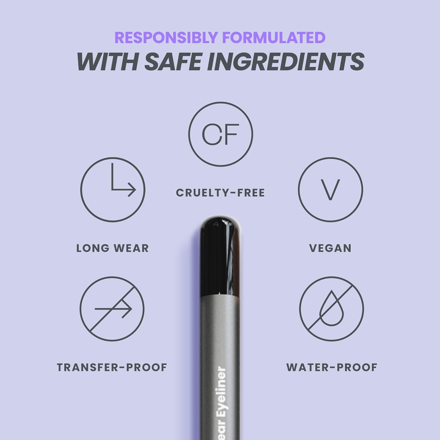 Wonderskin Eyeliner Pencil, 1440 Longwear Deep Black Eyeliner Pencil - Waterproof, Sharpenable & Smudge Proof