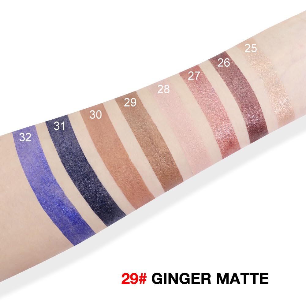 evpct Ginger Matte Cream Eye Shadow Brightener Sticks Set for Eyes, Ginger Matte Pencil Eye shadow Applicator Stick Pen Palette Makeup Waterproof sombras en crema para ojos 29#