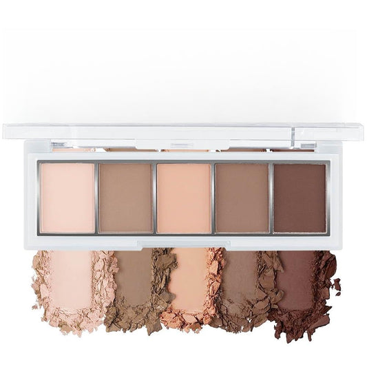5 Colors Matte Nude Eyeshadow Makeup Palette, Nude Pink Brown Cocoa Neutral Matte Smokey Cream Mini Eye Shadow Palette Makeup for Older Women Blue Green Eyes, Contour Make up Palettes sombras de ojos