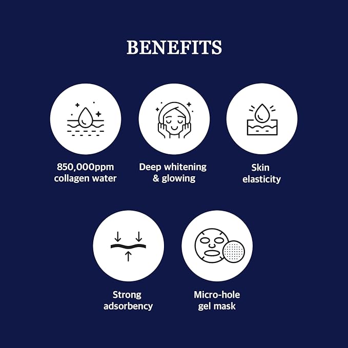 WELLDERMA Sapphire Collagen Face Mask Premium Impact Fitting Overnight Face Mask 4EA-Korean Face Sheet Mask for all skin types-Hydrating facial mask sheets-Patented Structure Hydrogel Type-Niacinamide