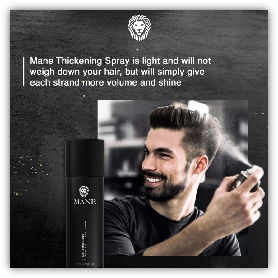 Hair Thickening Fiber Spray by Mane (200 ml, Silver)