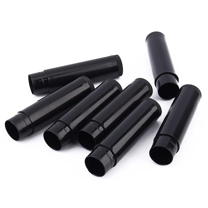 100PCS 5ml Chapstick Containers,Empty Lip Balm Tubes Empty Chapstick Tubes Clear Black White Empty Lipstick Lip Balm Container Tube