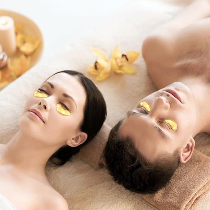 20 Pairs Gold Eye Mask Powder Crystal Gel Collagen Eye Pads For Anti-Aging & Moisturizing Reducing Dark Circles, Puffiness, Wrinkles