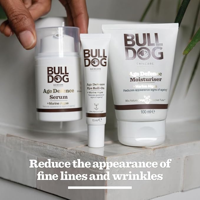 Bulldog Skincare Eye Roll On for Men, Age Defence, Rose, 15 ml